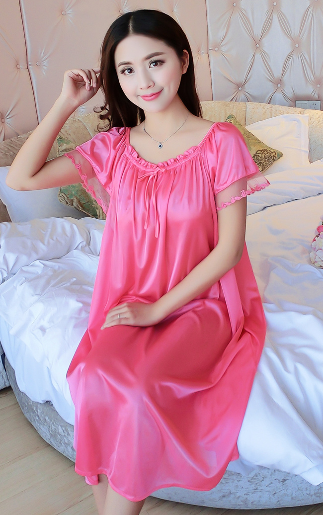 Phụ nữ mang thai nightdress nữ mùa hè kích thước lớn lỏng chất béo mm mang thai thời gian 200 kg dài sexy băng lụa mỏng voan đồ ngủ