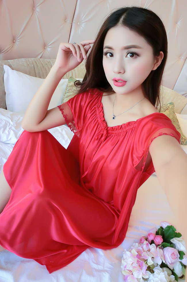 Nightdress nữ mùa hè băng lụa sling sexy kích thước lớn chất béo mm dài chiffon lỏng 200 £ dễ thương mùa hè đồ ngủ