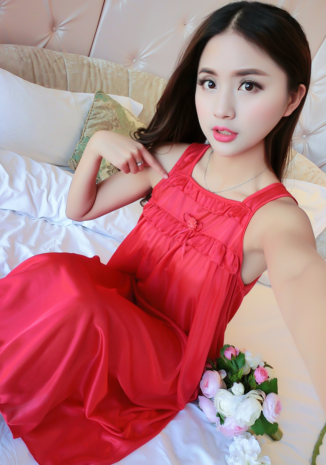 Nightdress nữ mùa hè băng lụa sling sexy kích thước lớn chất béo mm dài chiffon lỏng 200 £ dễ thương mùa hè đồ ngủ