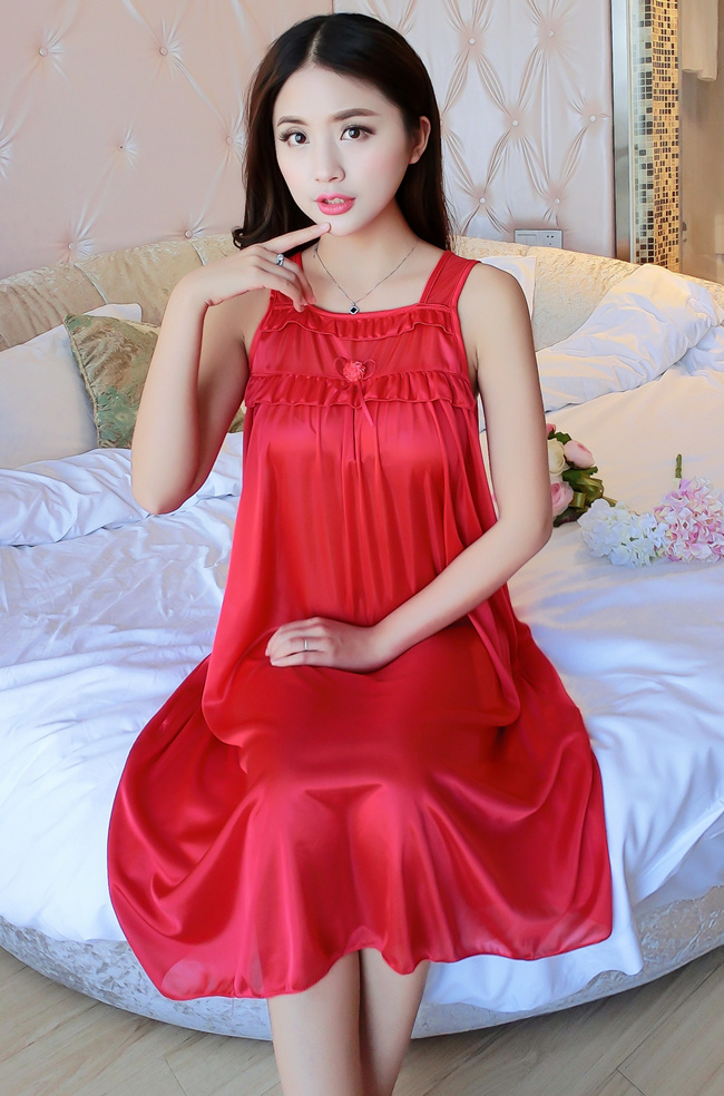 Nightdress nữ mùa hè băng lụa sling sexy kích thước lớn chất béo mm dài chiffon lỏng 200 £ dễ thương mùa hè đồ ngủ