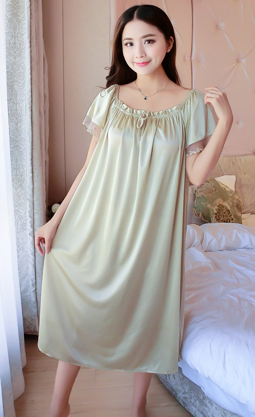 Nightdress nữ mùa hè băng lụa sling sexy kích thước lớn chất béo mm dài chiffon lỏng 200 £ dễ thương mùa hè đồ ngủ