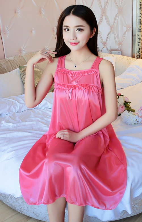 Nightdress nữ mùa hè băng lụa sling sexy kích thước lớn chất béo mm dài chiffon lỏng 200 £ dễ thương mùa hè đồ ngủ