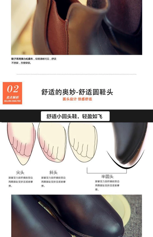 Giày đi mưa nữ ống ngắn thời trang Người lớn Hàn Quốc giản dị Giày cao su Chelsea Martin Giày không thấm nước Giày thun chống trượt