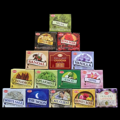 1 Genuine imported HEM Indian aromatherapy spice sandalwood tower incense for home indoor air purification, natural and long-lasting fragrance