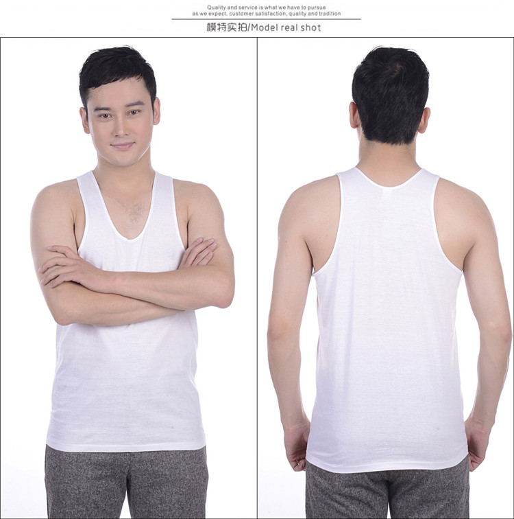 Áo vest nam trung niên cotton thấm mồ hôi mùa hè Áo len không tay trung niên áo lót nam sát nách