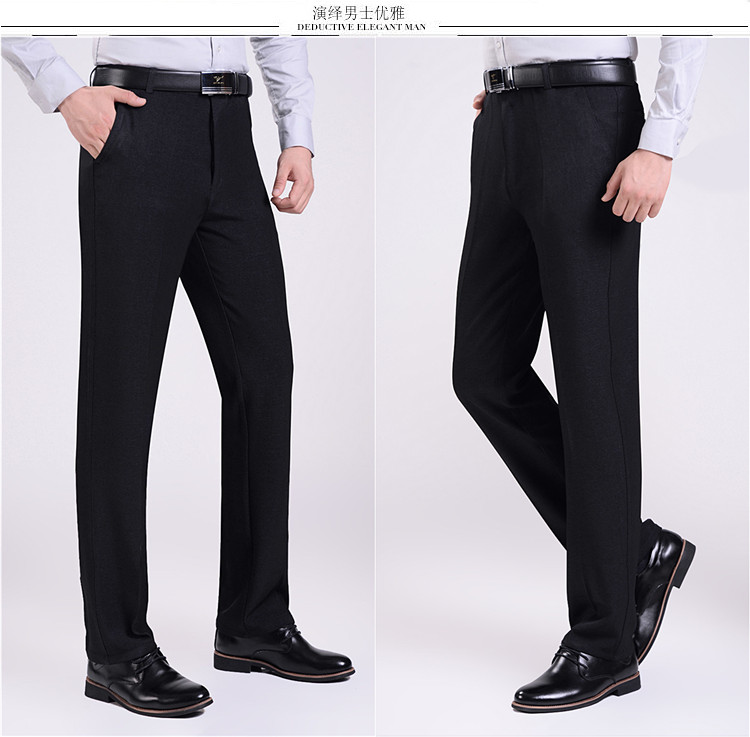 Mùa thu và mùa đông cộng với quần nhung nam trung niên dày, quần ống rộng, quần ống đứng quần dài nam