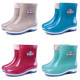 Four seasons rain boots women's short tube adult fleece rain boots fashion waterproof shoes women's non-slip mid-tube rubber overshoes to keep warm