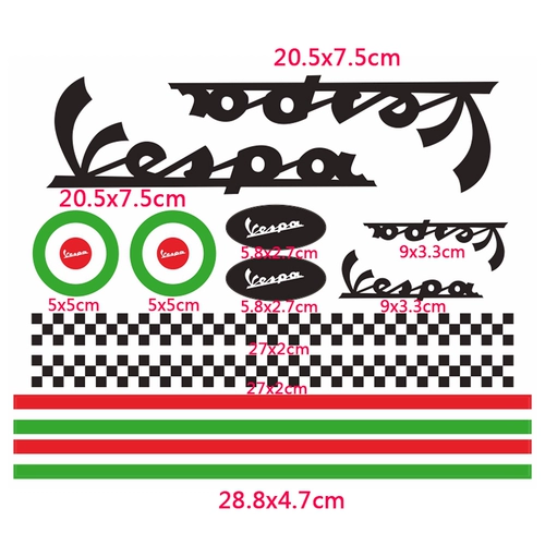 Подходит для наклейки на шлем Vespa GTS300 Sprint 150 Водонепроницаемая отражающая личность декоративная наклейка для тела