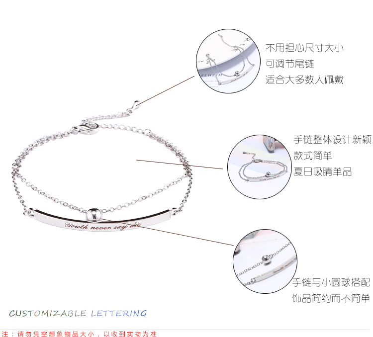 Vòng tay chữ cái Nữ Hàn Quốc Tính cách đơn giản Sinh viên Tươi Sen Bạn gái Chuỗi Chuỗi Tên tùy chỉnh Quà tặng Vòng tay đá moonstone