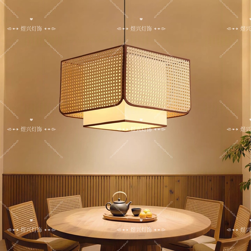Japanese Wabi-Sabi Style Rattan Pendant Lamp Chinese Restaurant Dining Establishment Rattan Lampshade Artistic Creative Bamboo Lampshade Japanese Wabi-Sabi Style Rattan Pendant Lamp Chinese Restaurant Dining Establishment Rattan Lampshade Artistic Creative Bamboo Lampshade