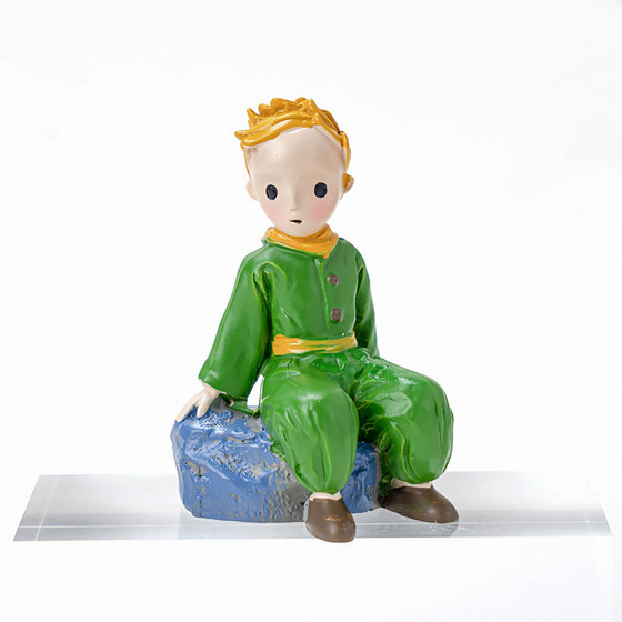 情人节蛋糕装饰拿玫瑰花小王子摆件网红情侣求婚表白蛋糕王子装扮