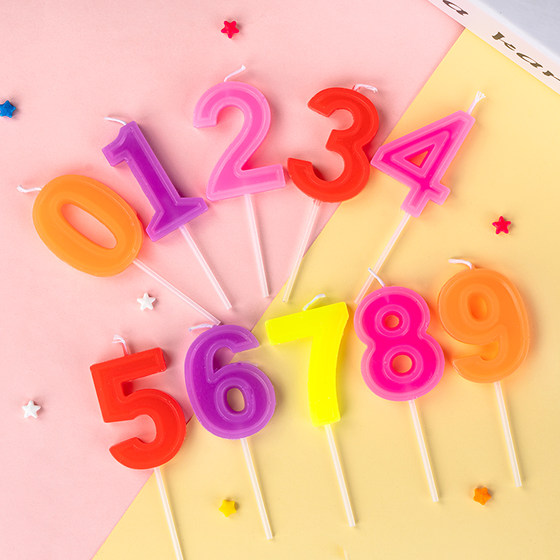 25 pack birthday party supplies children's birthday colorful number candles 0-9 cake powder candle birthday cake