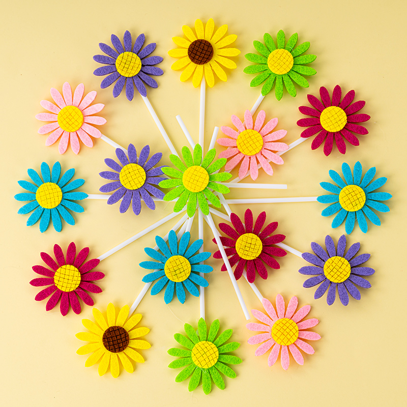 Small fresh sunflower baking cake decoration card sunflower dessert plug-in birthday party dessert table dress up