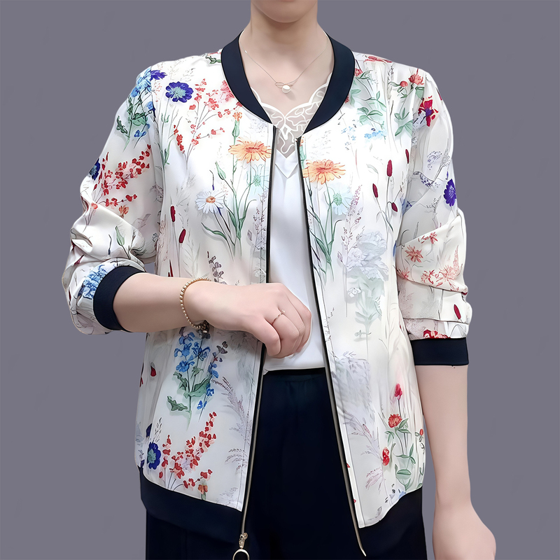 Authentic High-End Thin Jacket Spring/Summer/Autumn Cardigan Long-Sleeve Baseball Jacket Middle-Aged Women's Sun Protection Clothing Slimming Top Trendy