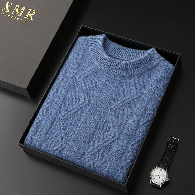 Soft and soft glutinous glutinous half high collar cashmere sweatshirt male 100 pure cashmere thickened warm beating undershirt winter mountain cashmere sweater