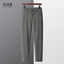 Business casual mens Western pants spring and fall grey straight drum pants new-free and easy to handle 100 lap 90% pants