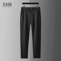 Business Positive Dress Mens Western Pants Autumn Winter Style Black Pants Casual Straight Drum Pants Thick winter-free and anti-wrinkle mens pants