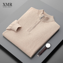 Cashmere Sweater Mens Pullover Zipper Half Turtleneck Autumn Winter New Casual Knitted Wool base shirt Men Long Sleeve Sweater