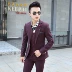 Phiên bản Hàn Quốc của bộ đồ nhỏ tự trồng bộ ba mảnh hộp đêm nam kiểu tóc phù hợp với phù hợp với phù rể mới váy cưới quần baggy nam Suit phù hợp