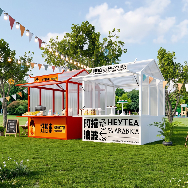 Trendy Market Stalls, Night Market Street Scene Activity Stalls, Canopy Tents, Shopping Mall Food Street Display Stands, Iron Art Stall Racks