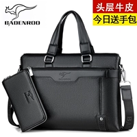 Kangaroo của Nam Giới Túi Vai Túi Messenger Đầu Lớp Da Kinh Doanh Tote Chữ Thập Phần Mềm Da Briefcase Nam Túi túi xách juno