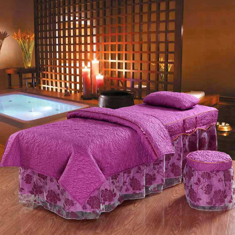 Vẻ đẹp trải giường bốn bộ Châu Âu đơn giản bộ giường massage cơ thể massage vật lý trị liệu khăn trải giường đặc biệt cung cấp