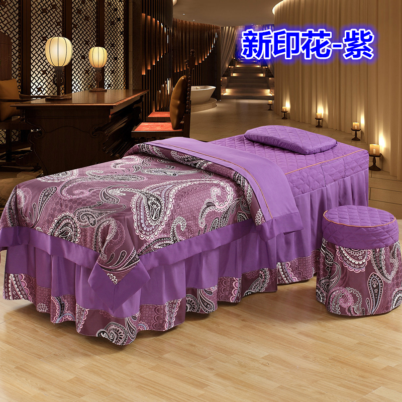 High-end vẻ đẹp đơn giản rắn màu bông denim giường massage bedspread Body bìa có thể được tùy chỉnh vận chuyển Continental - Trang bị tấm mẫu ga trải giường spa