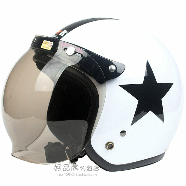Taiwan Zheng'an White Black Star Harei Electric Motor Bike Retro Half Safety Helmet Male And Female Warm Safety Helmet Winter
