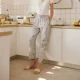 Three gun pyjama của phụ nữ cotton tinh khiết 2020 vào mùa xuân và mùa hè sản phẩm mới thoáng khí quần dài bằng vải cotton ren rộng rãi, mặc bên ngoài quần điều hòa nhiệt độ - Quần tây