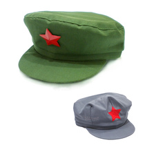 Red Army cap retro five-pointed star cap Eighth Route Army octagonal hat Red Star sparkling performance hat gray army cap Liberation