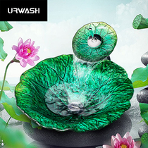 URWASH bathroom tempered glass art stage basin lotus leaf wash basin wash basin wash basin wash basin