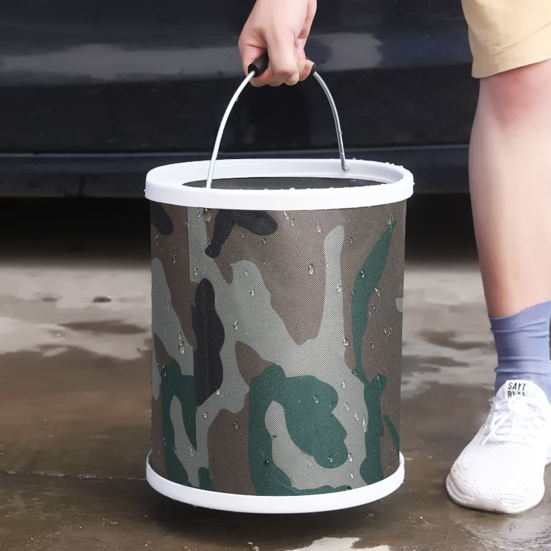 Multifunctional large thickening car camouflage car wash bucket cleaning tool portable folding telescopic car fishing bucket