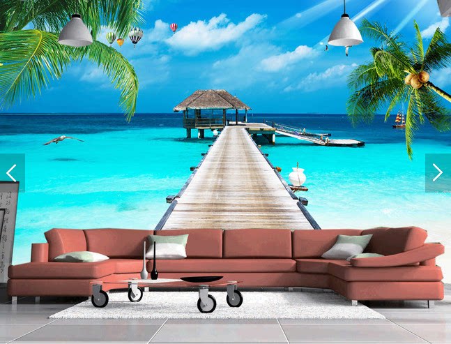 3D Background Wall minimalist Chinese European-style bedroom TV series Background wall Cubic mural wallpaper Wind scape painting