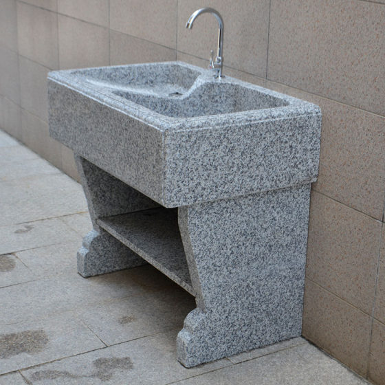 花岗岩整体石头石材洗衣台阳台家用洗衣池大理石带搓衣板水槽盆