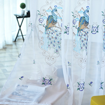 Peacock embroidery window screen Finished screen curtain Curtain Special promotion Balcony Bedroom living room Bay window custom modern simplicity