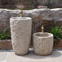 Outdoor Stone Wash Basin Integrated Courtyard Mop Pool Garden Pool Garden Pool Balcony Floor Upright Basin Natural Original Stone