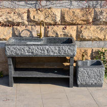 Natural marble laundry pool outdoor with washboard original stone water pool balcony stone integrated laundry tank