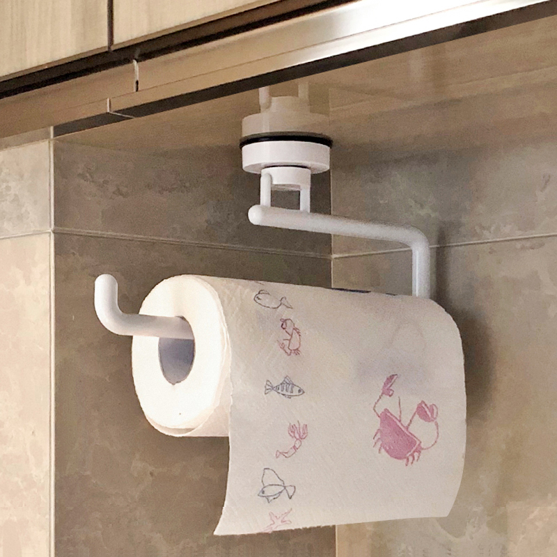 Kitchen paper towel holder with paper special hanging rack oil absorbent paper plastic wrap shelf no punching lazy cloth roll paper holder