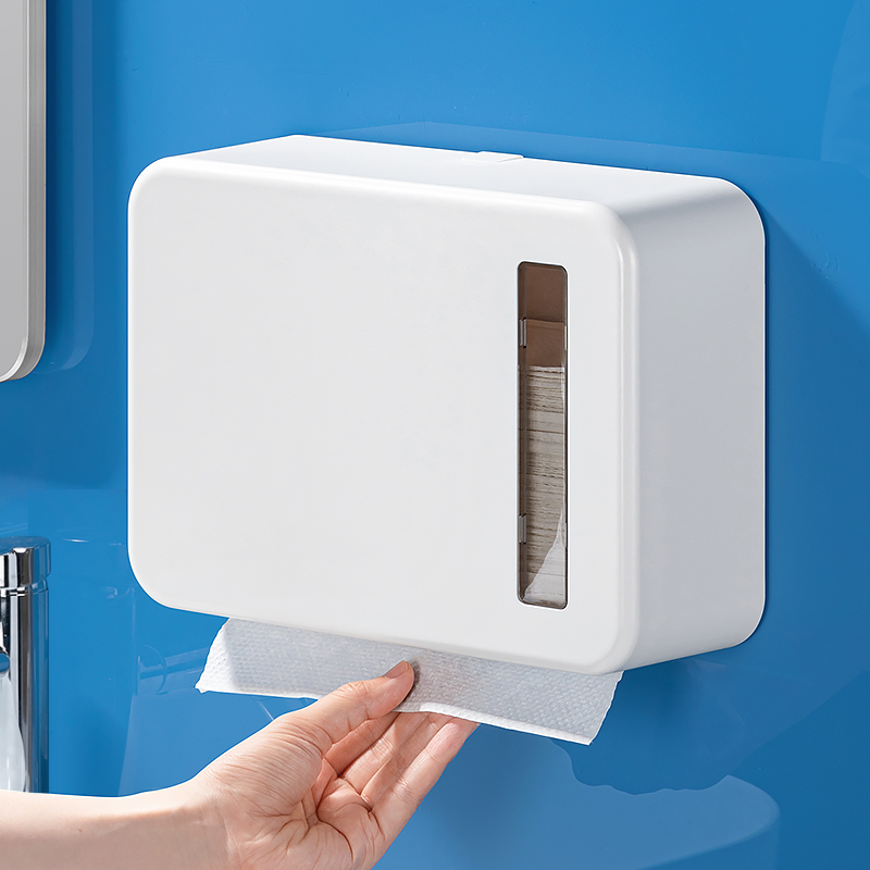 Hand wiping paper box hanging wall style home bathroom suction paper box toilet toilet free of punching hanging wall rubbing paper towel box-Taobao