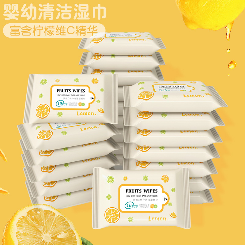 10 packs of portable baby cleaning wipes