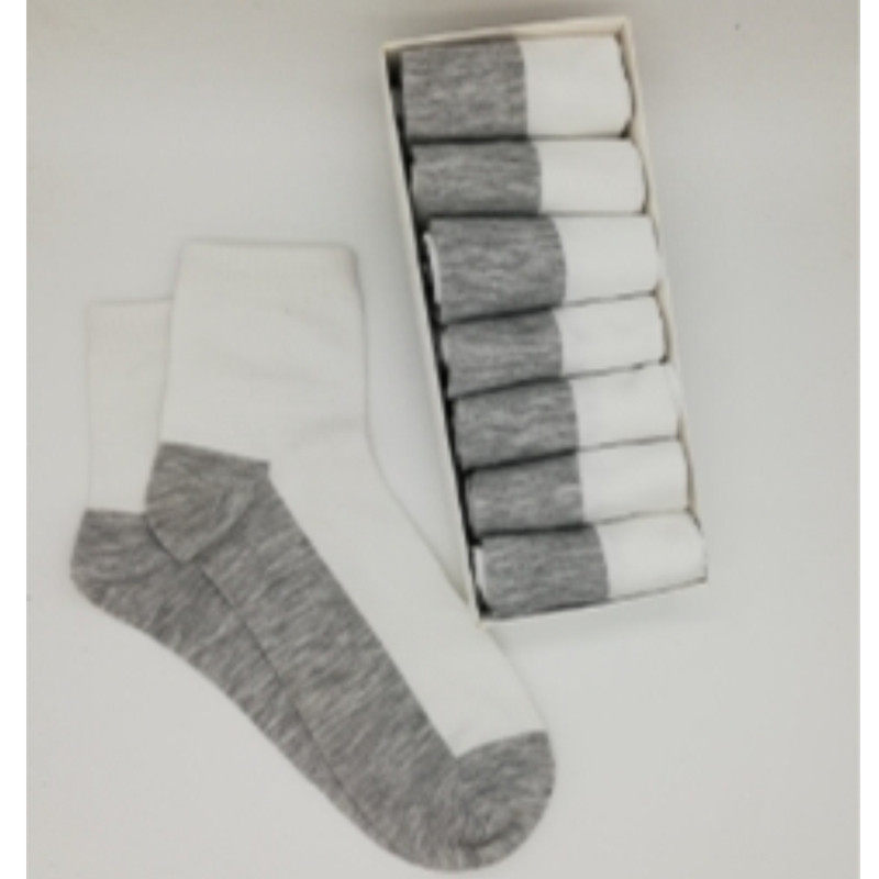 Personality Yin & Yang Socks Boxed 7 Days Thin Cotton Grey Socks Bottom White Face Male And Female Couples Socks Student Military Training Sports Socks