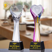 K9 trophy heart shaped crystal trophy 512 nurses day doctor volunteer Thanksgiving charity public welfare epidemic Trophy