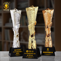 Yingkai crystal resin trophy customized five-pointed star trophy excellent staff team trophy creative event Trophy