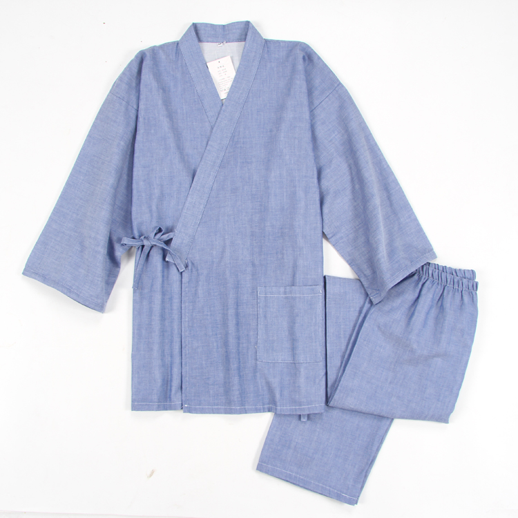 Người đàn ông Nhật Bản kimono đồ ngủ bông đôi gạc Nhật Bản phù hợp với dịch vụ nhà mùa hè và mùa thu thoải mái dày mô hình lỏng lẻo quan lót nam
