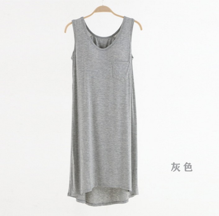 Với bộ đồ ngủ ngực nữ mùa hè váy ngủ modal dây đeo nhà quần áo cotton mỏng phần miễn phí áo ngực lỏng mặc đầm nữ đẹp