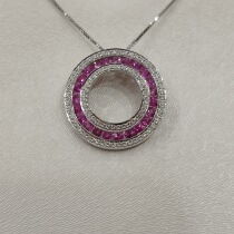 18K Gold Diamond and Ruby Necklace CP130240