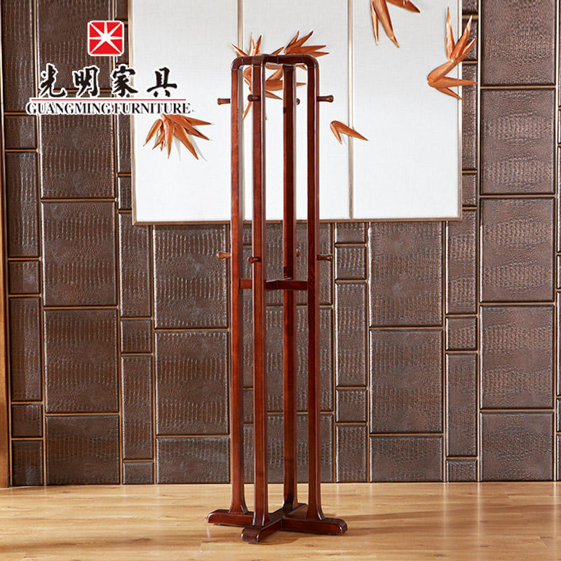 Light Home innate solid wood Clothes hat rack white wax wood floor hanger minimalist bedroom clothes hat rack floor hanging hanger