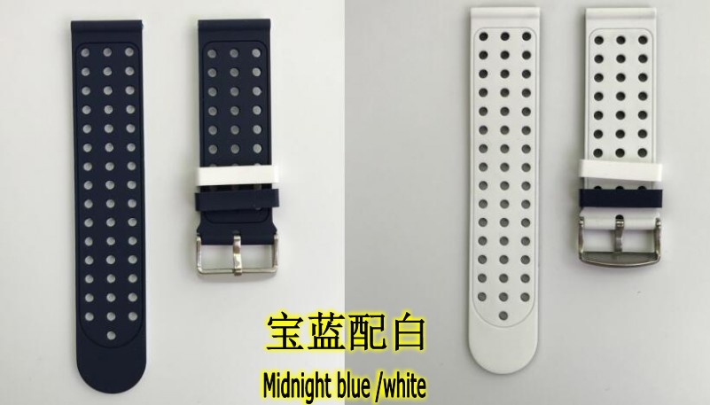 72H出貨 佳明 Vivoactive 4 手錶帶 雙色矽膠 替換錶帶軟 22mm 智能手錶帶 撞色硅膠 透氣防水 運動型手錶帶