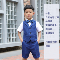 Childrens suit vest short-sleeved suit boys dress summer new chair flower girl baby birthday one-year-old small suit