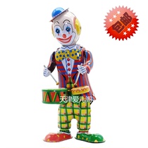  Post-80s Nostalgic toys Retro Clockwork Tin toys Robot Drumming Circus Clown Drumming Collectibles